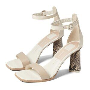 NEW Dolce Vita from Revolve Fionna Snake Embossed Block Heel Sandals Sz. 10